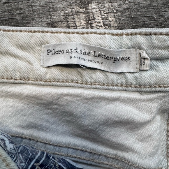 Pilcro Anthropologie Florise High Rise Slim Boyfriend Floral Denim Shorts Sz 29 - Picture 10 of 13